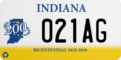 IN license plate 021AG