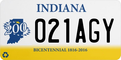 IN license plate 021AGY