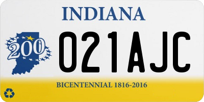 IN license plate 021AJC
