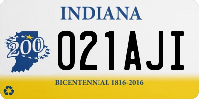 IN license plate 021AJI