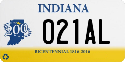 IN license plate 021AL