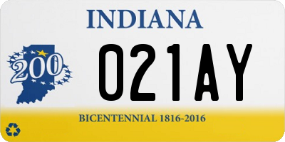 IN license plate 021AY