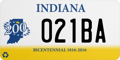 IN license plate 021BA