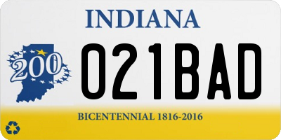 IN license plate 021BAD