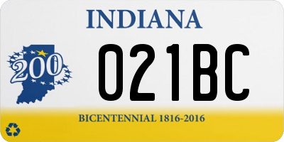 IN license plate 021BC