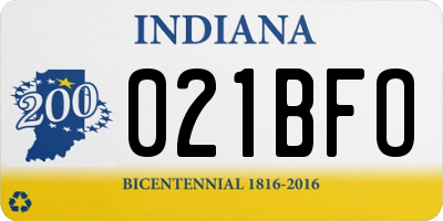 IN license plate 021BFO