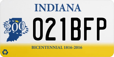 IN license plate 021BFP
