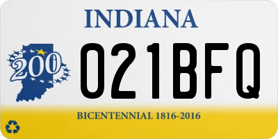 IN license plate 021BFQ