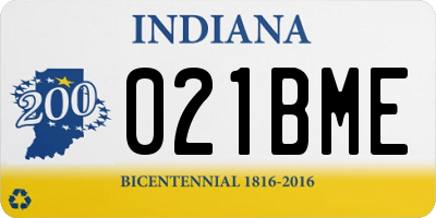 IN license plate 021BME