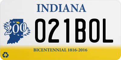 IN license plate 021BOL