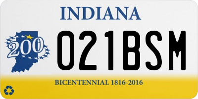 IN license plate 021BSM