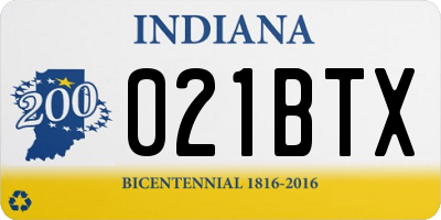 IN license plate 021BTX