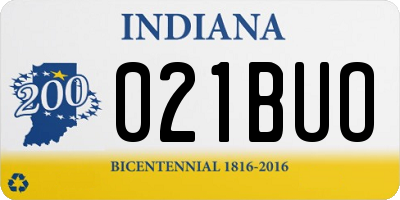 IN license plate 021BUO