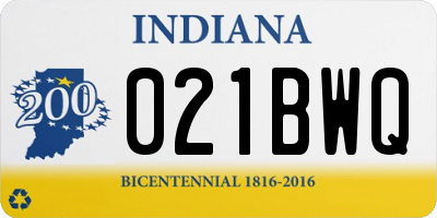 IN license plate 021BWQ