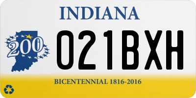 IN license plate 021BXH