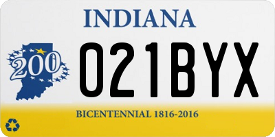 IN license plate 021BYX