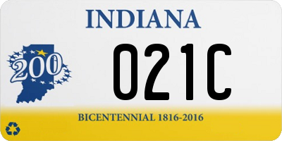 IN license plate 021C