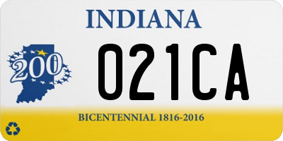 IN license plate 021CA