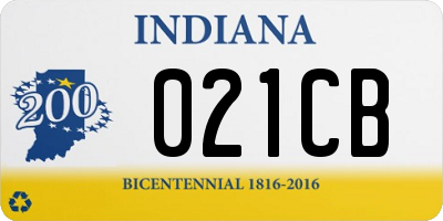 IN license plate 021CB