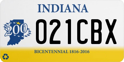 IN license plate 021CBX