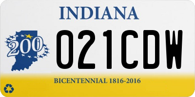 IN license plate 021CDW