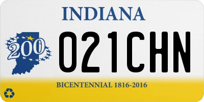 IN license plate 021CHN