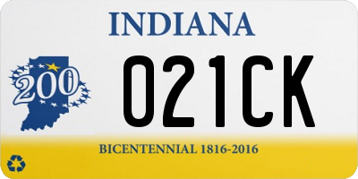 IN license plate 021CK