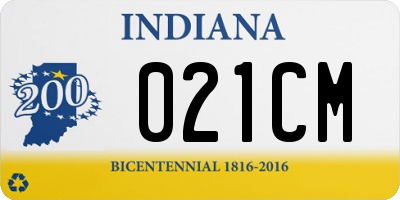 IN license plate 021CM