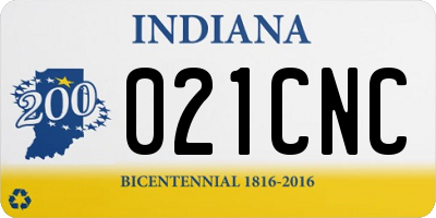 IN license plate 021CNC
