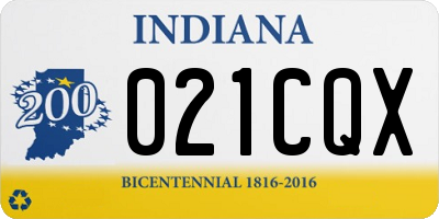 IN license plate 021CQX