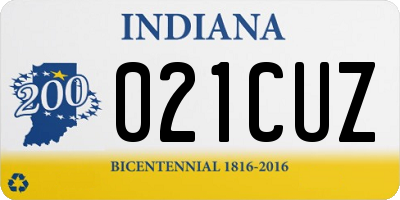 IN license plate 021CUZ