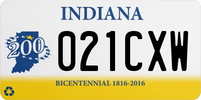 IN license plate 021CXW
