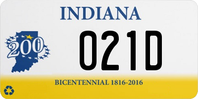 IN license plate 021D