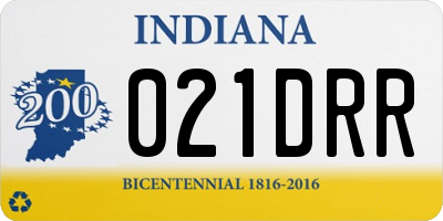 IN license plate 021DRR