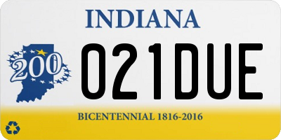 IN license plate 021DUE