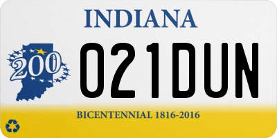 IN license plate 021DUN