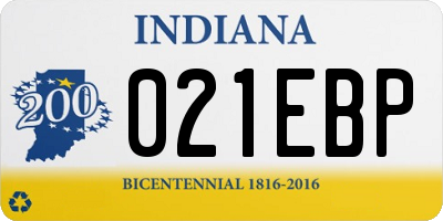 IN license plate 021EBP