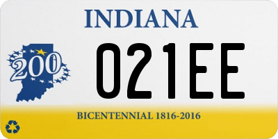 IN license plate 021EE