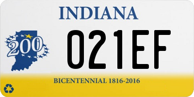 IN license plate 021EF