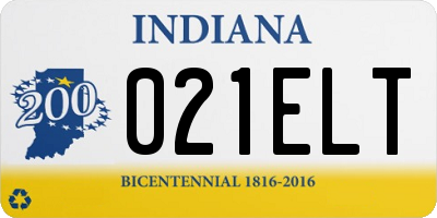 IN license plate 021ELT