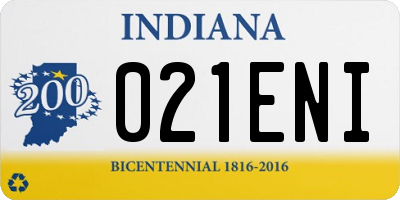 IN license plate 021ENI