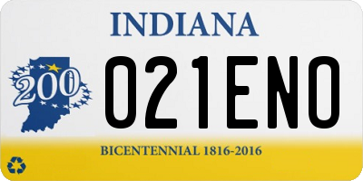IN license plate 021ENO
