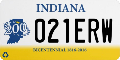 IN license plate 021ERW