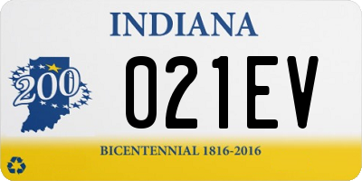 IN license plate 021EV