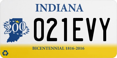 IN license plate 021EVY