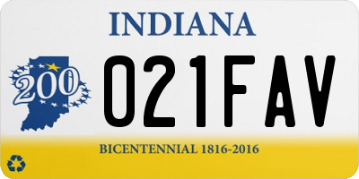 IN license plate 021FAV