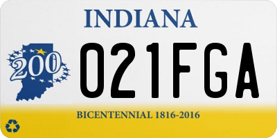 IN license plate 021FGA