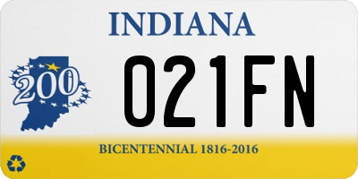IN license plate 021FN