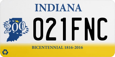 IN license plate 021FNC