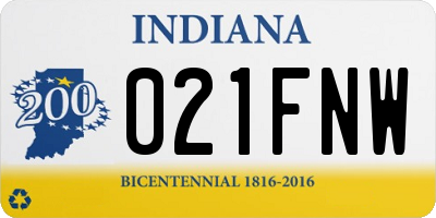 IN license plate 021FNW